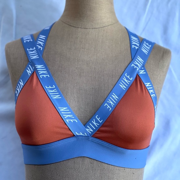 Trendy Nike Dri-Fit Sports Bra - Yoga & Running, Size Small, Orange & Blue - Picture 7 of 9